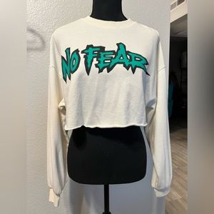 H&M, Crop Top Sweatshirt, Color: Beige w/ Green and Black letters. Size small.